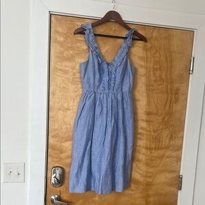 Banana Republic Blue Ruffle Sleeveless Dress